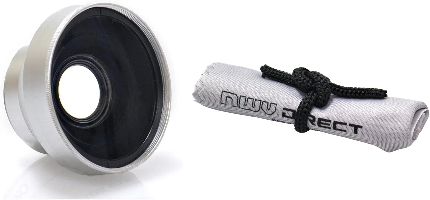 لنز سوپر تله فوتو با کیفیت بالا اپتیکس 3.0X برای Canon VIXIA HF10 و VIXIA HF20 (37mm) + دستمال تمیز کننده میکروفیبر Nwv Direct