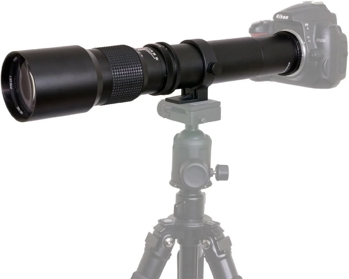 لنز تله فوتو 500mm/1000mm دستی با دیافراگم f/8 برای دوربین های نیکون D5600 D5500 D5300 D5200 D5100 D3500 D3400 D3X D3300 D3100 D3200 D7500 D7200 D7000 D7100 D750 D90 D850 لنز تله فوتو 500mm/1000mm دستی با دیافراگم f/8 برای دوربین های نیکون D5600 D5500 D5300 D5200 D5100 D3500 D3400 D3X D3300 D3100 D3200 D7500 D7200 D7000 D7100 D750 D90 D850