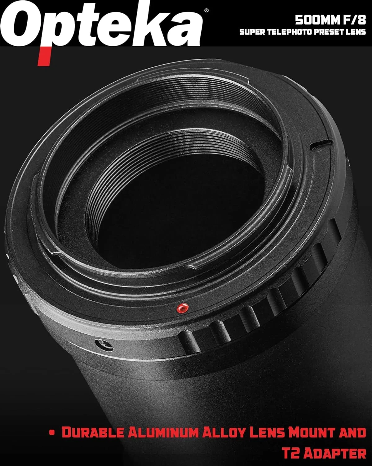 لنز تله فوتو 500mm/1000mm f/8 دستی Opteka برای دوربین های دیجیتال SLR نیکون D5, D4S, DF, D4, D810, D800, D750, D610, D500, D7500, D7200, D7100, D5600, D5500, D5300, D5200, D5100, D3400, D3300, D3200 لنز تله فوتو 500mm/1000mm f/8 دستی Opteka برای دوربین های دیجیتال SLR نیکون D5, D4S, DF, D4, D810, D800, D750, D610, D500, D7500, D7200, D7100, D5600, D5500, D5300, D5200, D5100, D3400, D3300, D3200