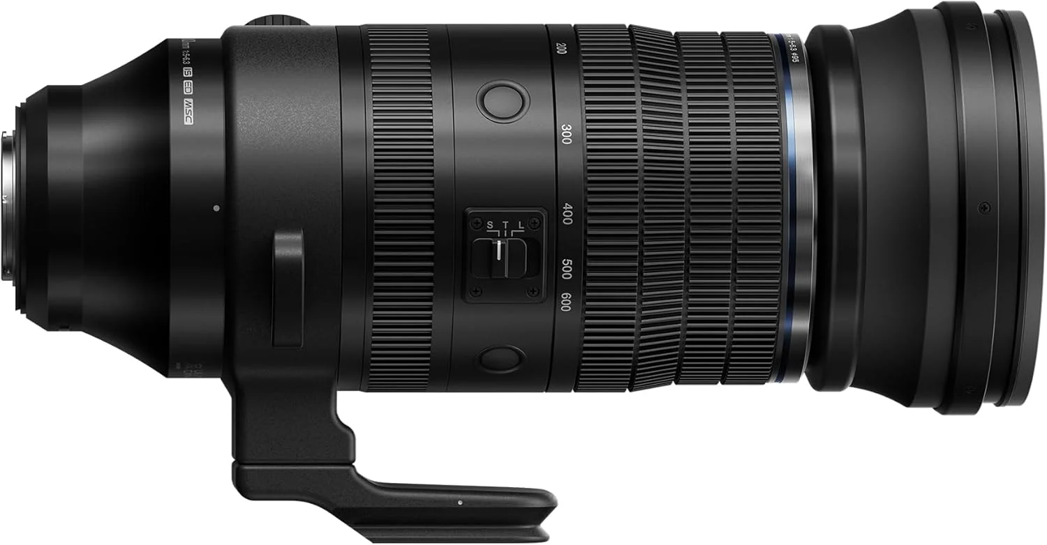 لنز OM SYSTEM M.Zuiko Digital ED 150-600mm F5.0-6.3 IS برای دوربین های سیستم میکرو چهار سوم، مناسب حیات وحش پرندگان در فضای باز، طراحی مقاوم در برابر آب و هوا، سازگار با تله کانورتر
