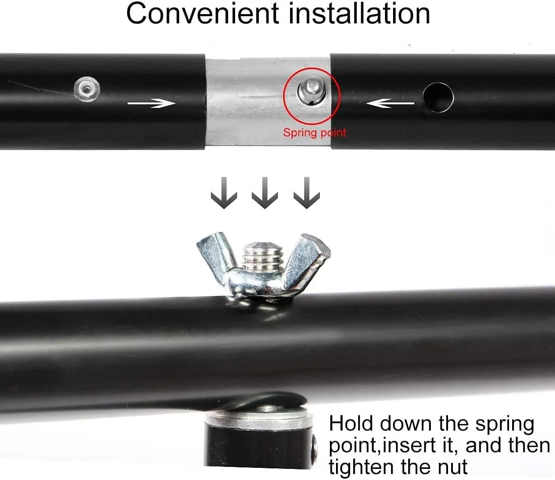 پایه نگهدارنده پس زمینه پرتابل T شکل eWINNER، 150 در 200 سانتی متر، 1.5 متر عرض و 2 متر ارتفاع، پایه قابل تنظیم برای پس زمینه عکس به همراه میله اتصال، پایه نور، گیره دهان ماهی و کیف دستی