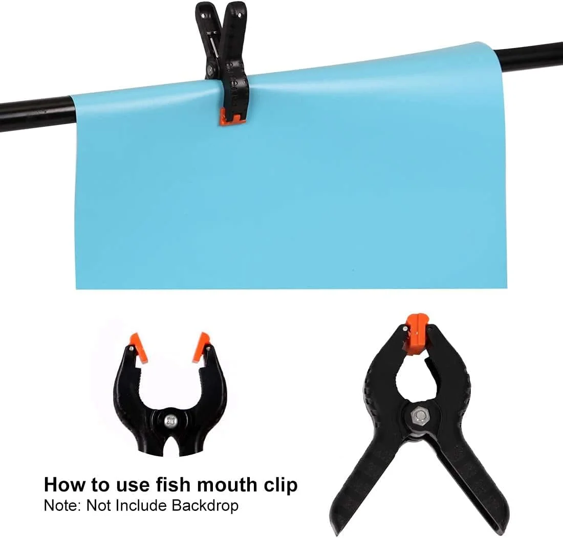 پایه نگهدارنده پس زمینه پرتابل T شکل eWINNER، 150 در 200 سانتی متر، 1.5 متر عرض و 2 متر ارتفاع، پایه قابل تنظیم برای پس زمینه عکس به همراه میله اتصال، پایه نور، گیره دهان ماهی و کیف دستی