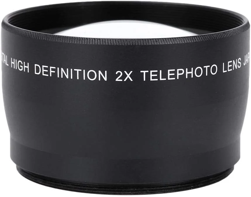 لنز تله فوتو یونیورسال با بزرگنمایی 2 برابر 58 میلی‌متری به همراه کیف برای لوازم جانبی دوربین