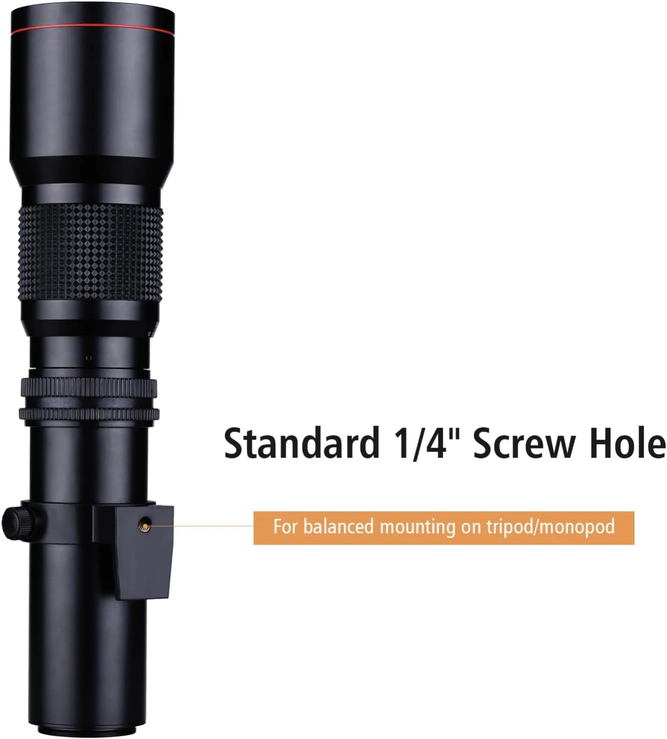 لنز سوپر تله فوتو 500 میلی متری Labymos با پوشش چند لایه، دیافراگم F/8.0-32 به همراه حلقه آداپتور T-Mount به EF-Mount جایگزین برای دوربین های EOS Rebel T3 T3i T4i T5 T5i T6 T6i T6s T7 T7i SL1 SL2 6D 7D 60D 70D 77D 80D 5D II