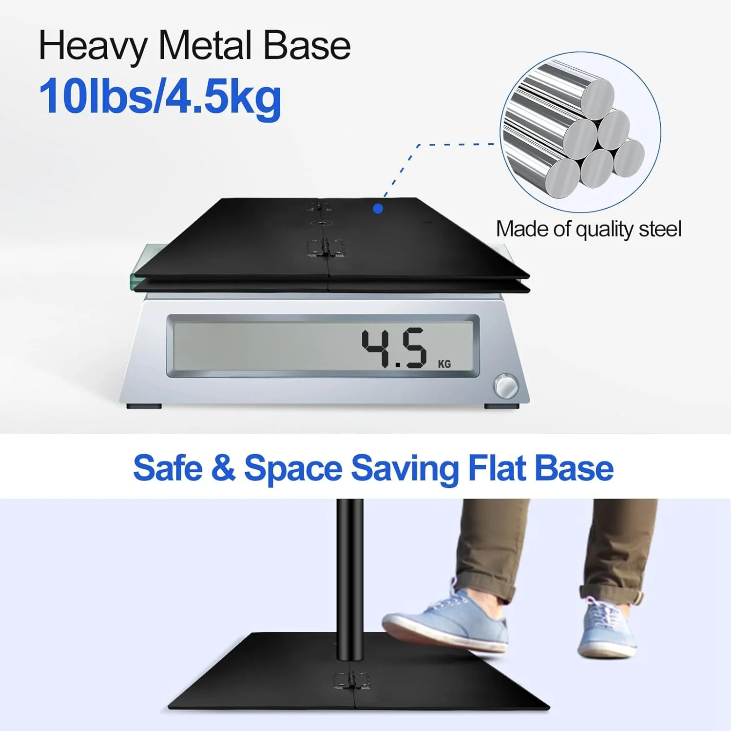 پایه نگهدارنده پس زمینه سنگین EMART، 2x3 متر، سیستم پشتیبانی پس زمینه قابل تنظیم با پایه فولادی برای عکاسی، استودیو عکس و فیلم، مهمانی ها، عروسی - مشکی