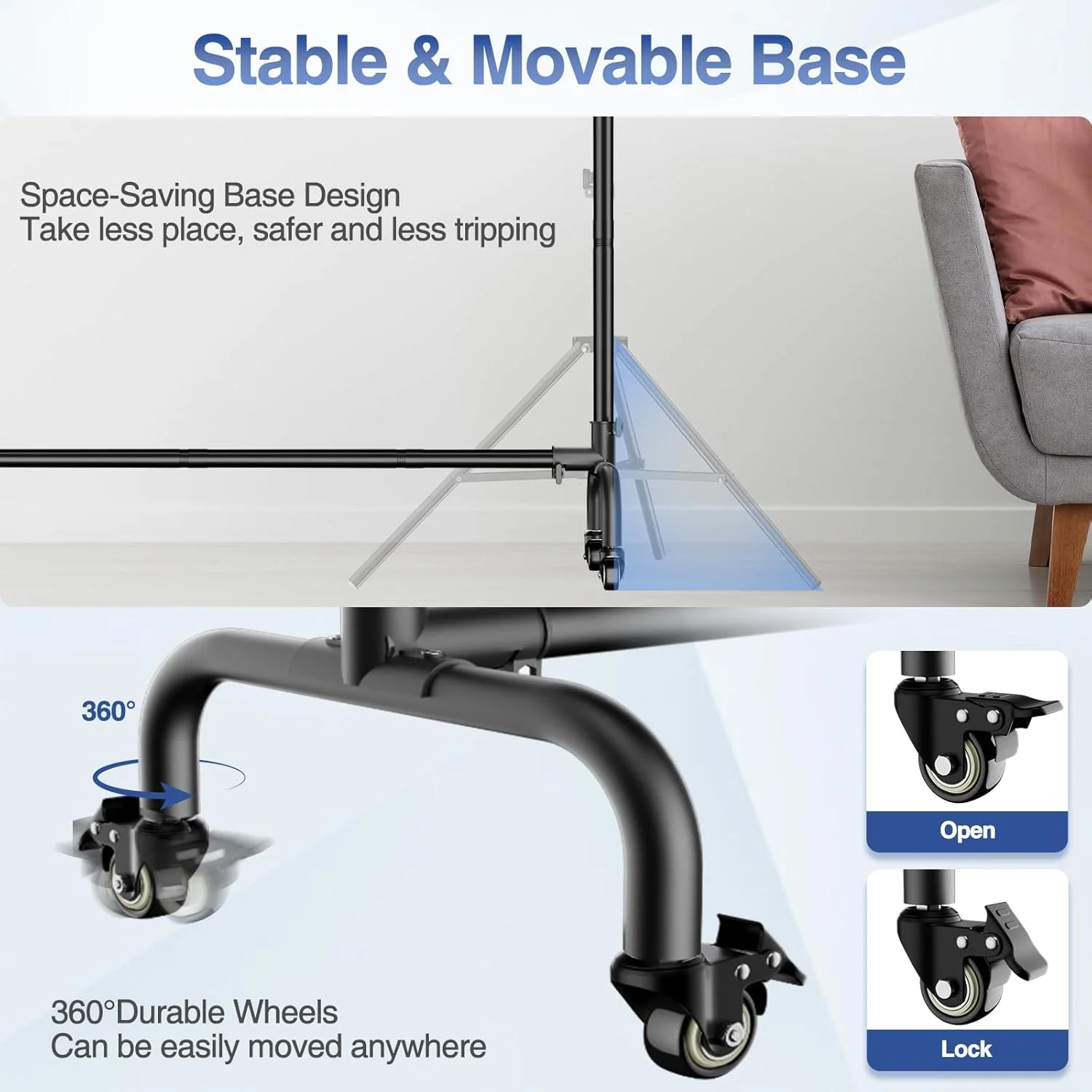 پایه پرده پس زمینه چرخ دار EMART، 3x2.3 متر، قابل تنظیم و متحرک برای عکاسی استودیویی، عروسی، تزئینات جشن، ضبط ویدئو، تزئینات رویدادها