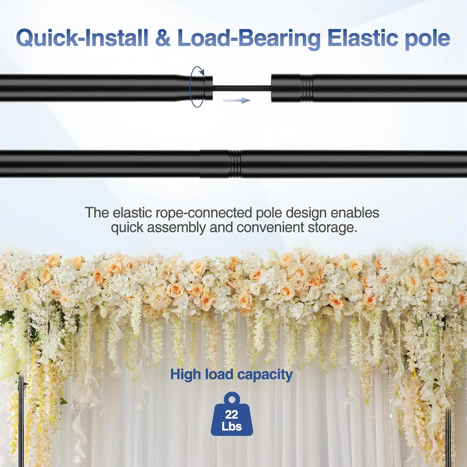 پایه پرده پس زمینه چرخ دار EMART، 3x2.3 متر، قابل تنظیم و متحرک برای عکاسی استودیویی، عروسی، تزئینات جشن، ضبط ویدئو، تزئینات رویدادها