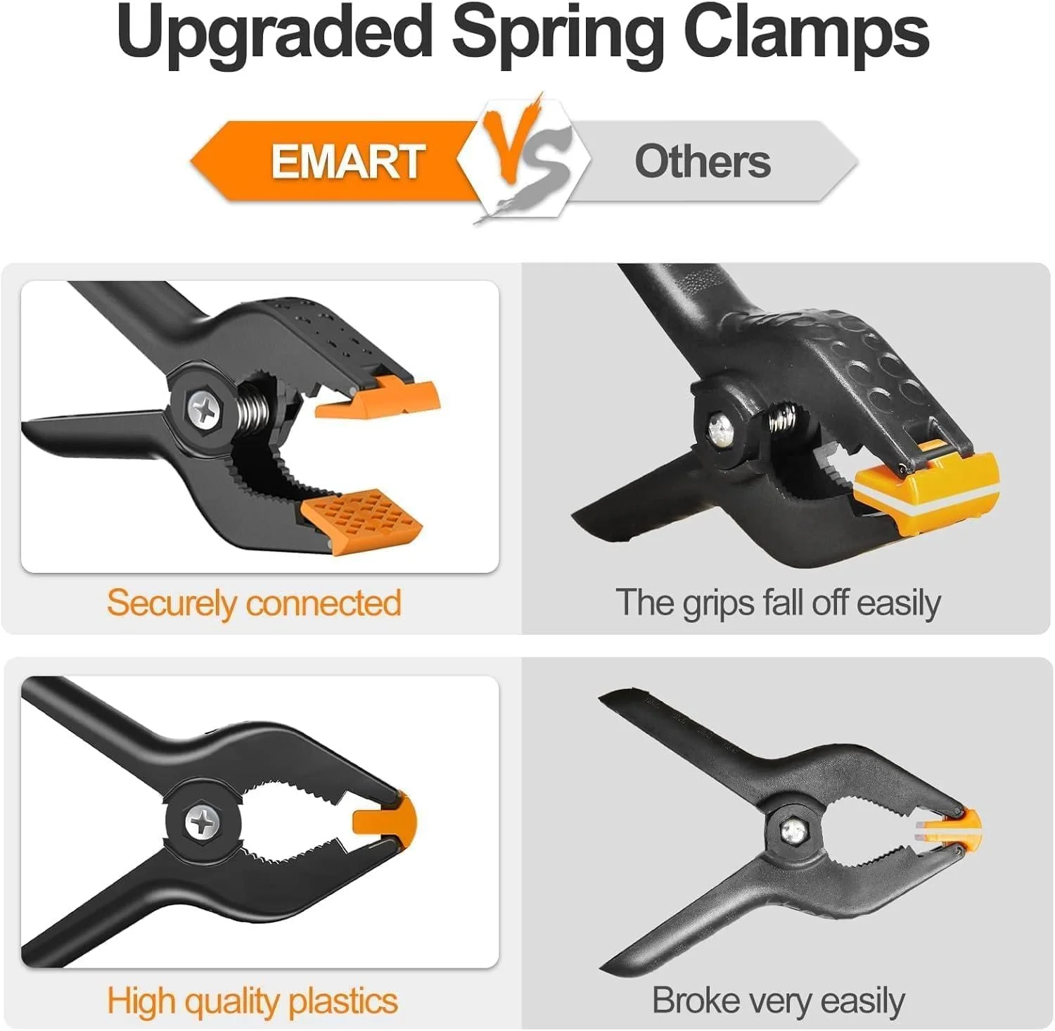 گیره های فنری عکاسی ایمارت، بسته 8 عددی، گیره های پلاستیکی 4.5 اینچی برای پس زمینه استودیو عکاسی، غرفه عکس، پایه پس زمینه، کاغذ، نجاری، صنایع دستی، برزنت