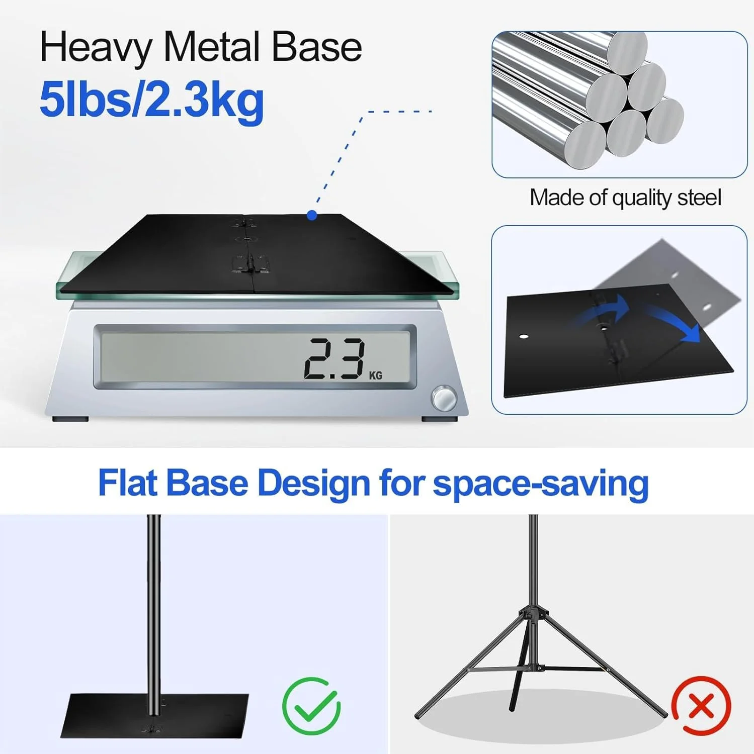 پایه پس زمینه عکاسی EMART، 2.6x6 متر، مناسب برای مهمانی ها، پایه نگهدارنده پس زمینه قابل تنظیم، کیت قاب با پایه فلزی فولادی سنگین برای تولد و عروسی - مشکی
