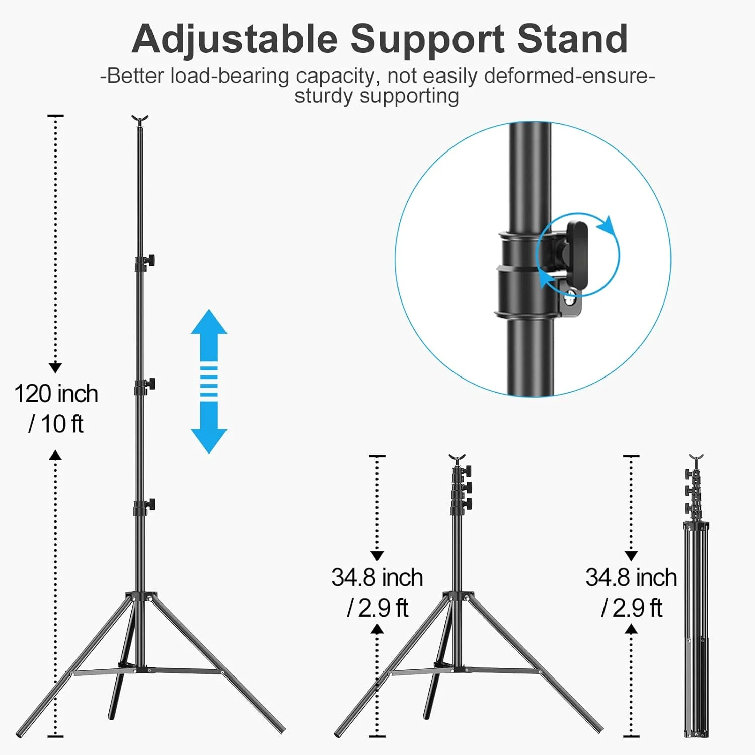 پایه نگهدارنده پس زمینه عکس EMART، 3x3.6 متر، سیستم پشتیبانی قابل تنظیم برای استودیو ویدیو، تزئینات مهمانی، قاب نگهدارنده پس زمینه