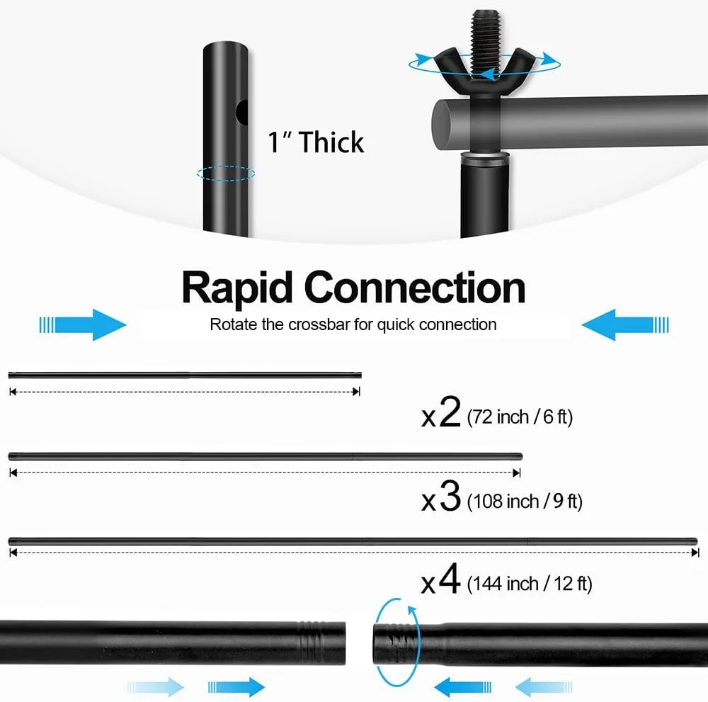 پایه نگهدارنده پس زمینه عکس EMART، 3x3.6 متر، سیستم پشتیبانی قابل تنظیم برای استودیو ویدیو، تزئینات مهمانی، قاب نگهدارنده پس زمینه