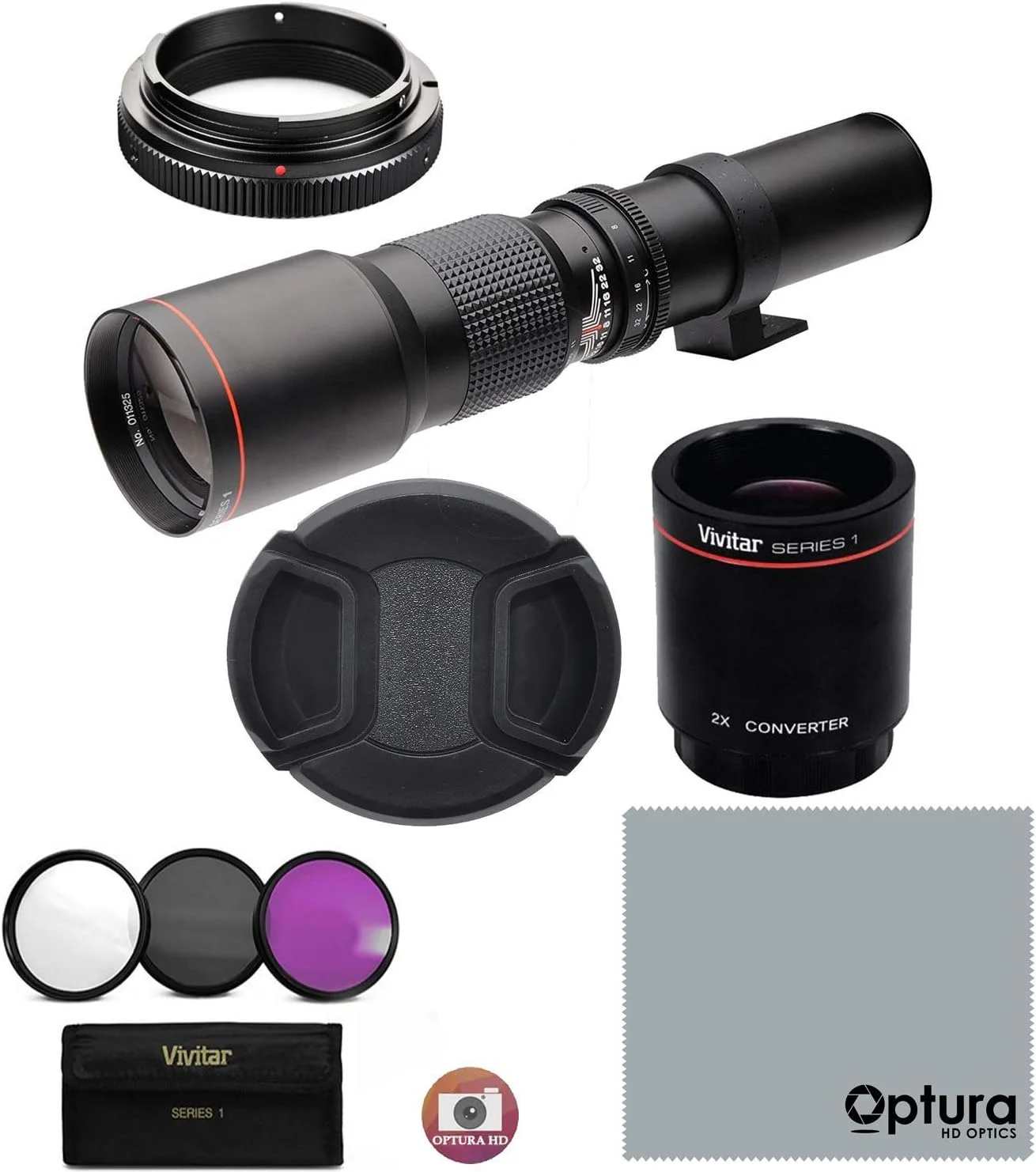 لنز تله فوتو دستی 500mm/1000mm f/8 با قدرت بالا برای دوربین های بدون آینه دیجیتال Sony NEX E-Mount a7r, a7s, a7, a6500, a6300, a6000, a5100, a5000, a3000, NEX-7, NEX-6, NEX-5T, NEX-5N, NEX-5R و 3N