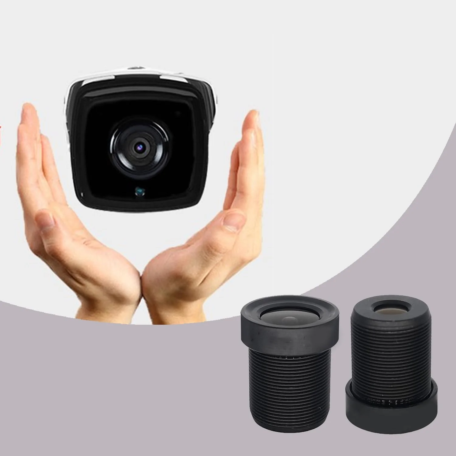 لنز دوربین مداربسته 8 میلی متری 720p F2.0، مانت M12، سفید