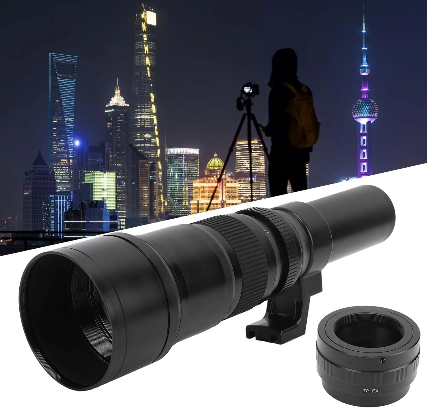 لنز تله فوتو عمومی با ساختار فلزی، لنز تله فوتویی با بافت پوشش مقیاس دقیق MC Multicapa Manual Approach 500 Mm F6.3 برای مسافرت (مشکی) لنز تله فوتو عمومی با ساختار فلزی، لنز تله فوتویی با بافت پوشش مقیاس دقیق MC Multicapa Manual Approach 500 Mm F6.3 برای مسافرت (مشکی)