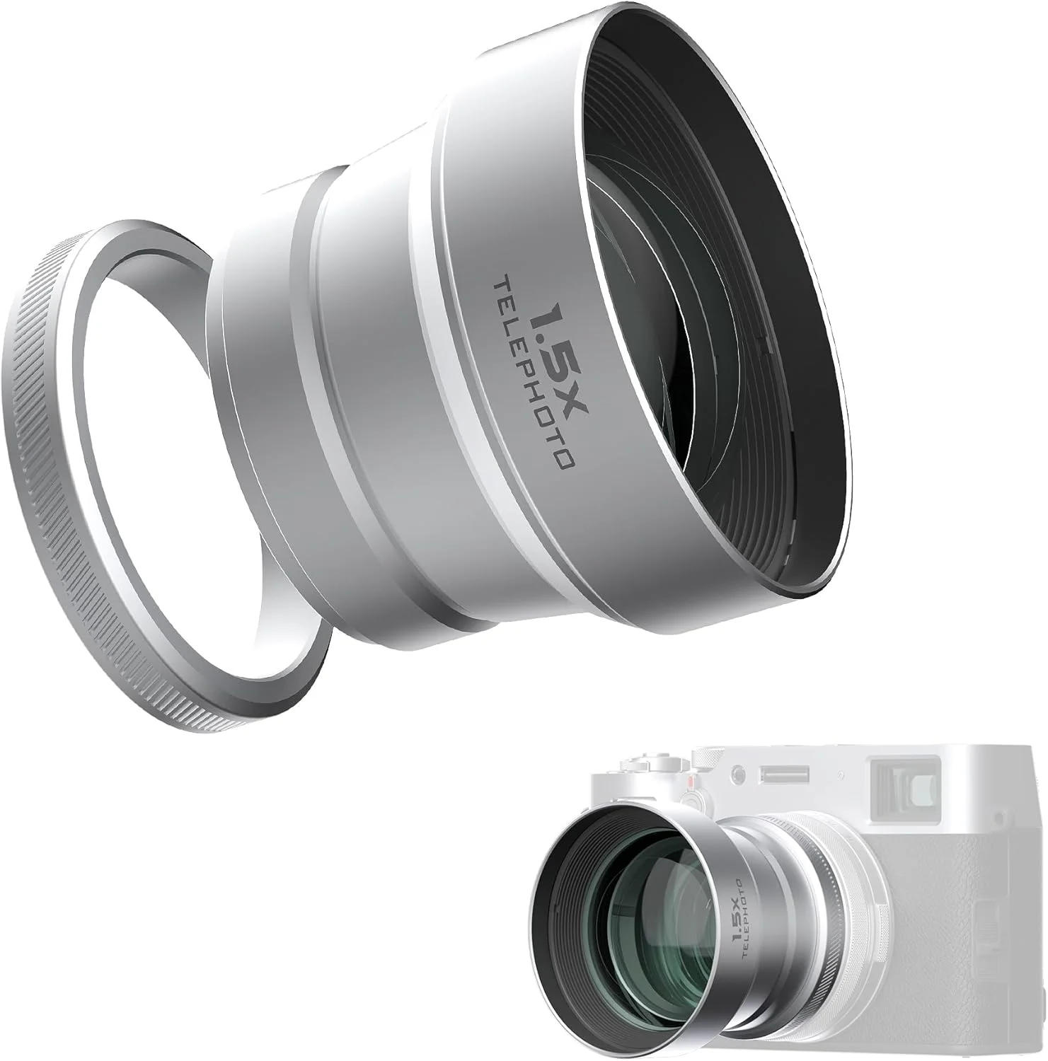 لنز تله فوتو 1.5X فری‌ول سازگار با فوجی X100VI X100V، زوم بهبود یافته و طراحی سبک