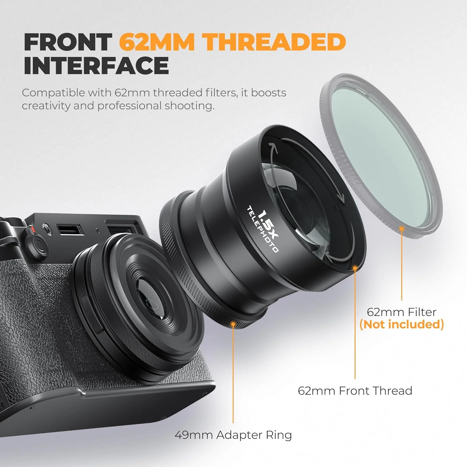 لنز تله فوتو 1.5X فریویل سازگار با فوجی X100VI X100V – زوم پیشرفته و طراحی سبک وزن - مشکی لنز تله فوتو 1.5X فریویل سازگار با فوجی X100VI X100V – زوم پیشرفته و طراحی سبک وزن - مشکی