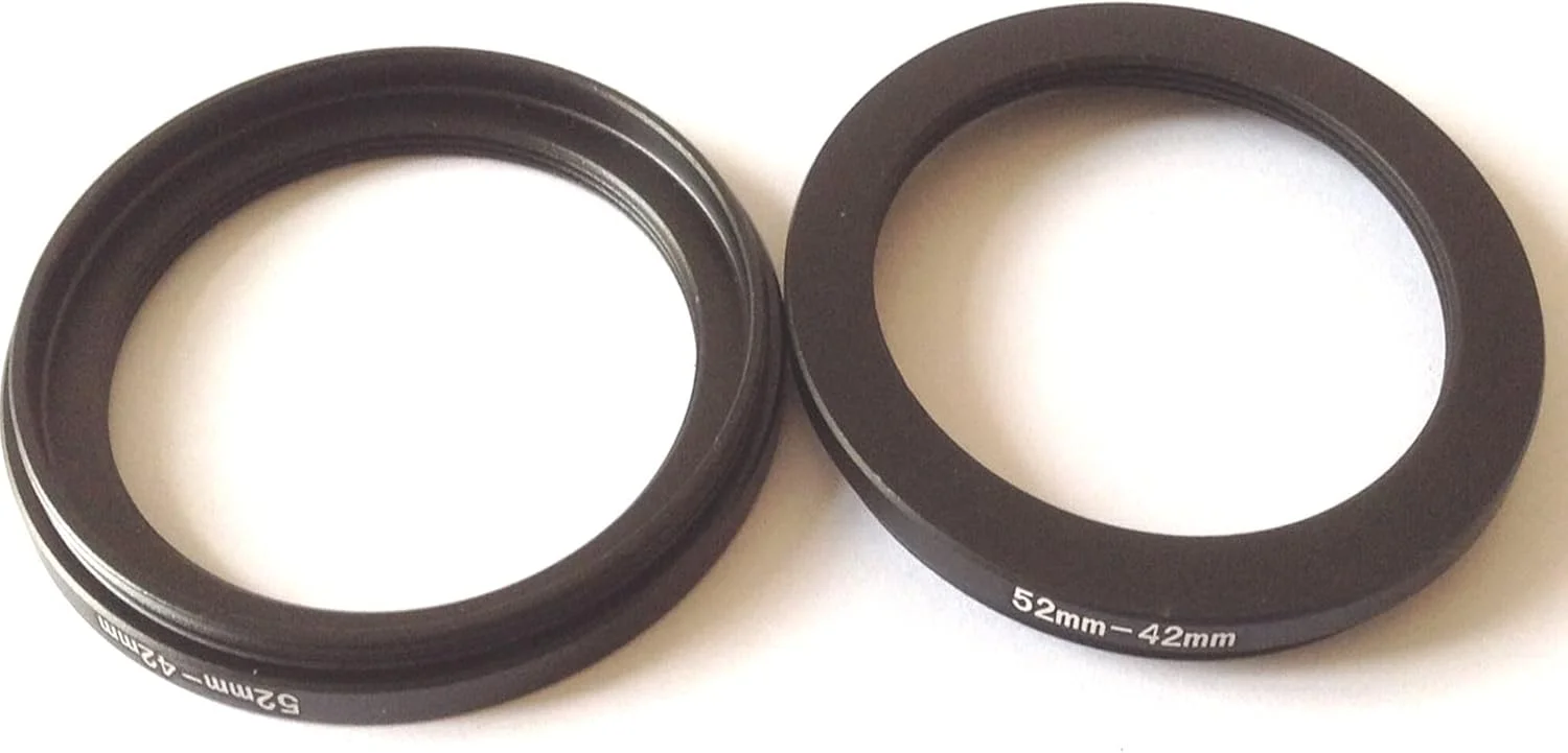 ۲ عدد حلقه کاهنده اتصال لنز دوربین فیلمبرداری سایز ۵۲ به ۴۲ میلی متر، حلقه های کاهنده ۵۲ میلی متر به ۴۲ میلی متر، پیچ های دایره ای اتصال تبدیل فیلتر، قطعات و لوازم جانبی عکس دیجیتال فیلم برای تثبیت