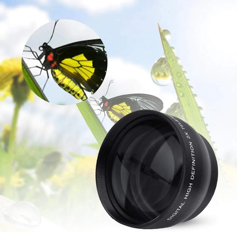 مبدل تله فوتو با بزرگنمایی 2 برابر HD برای هر دوربینی با رزوه لنز 52 میلی‌متری