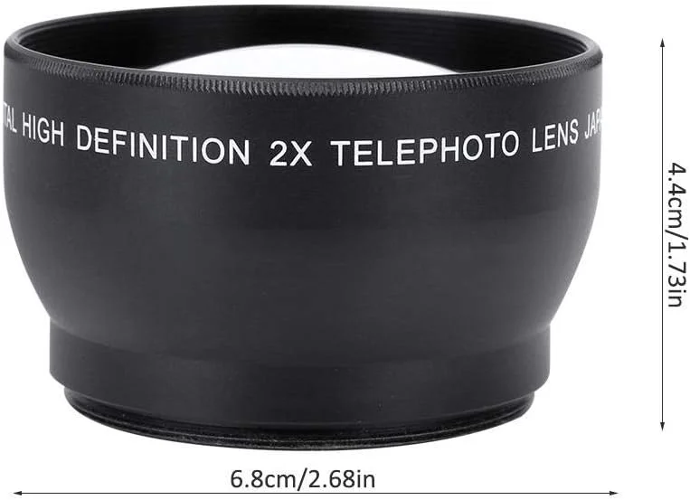 مبدل تله فوتو با بزرگنمایی 2 برابر HD برای هر دوربینی با رزوه لنز 52 میلی‌متری