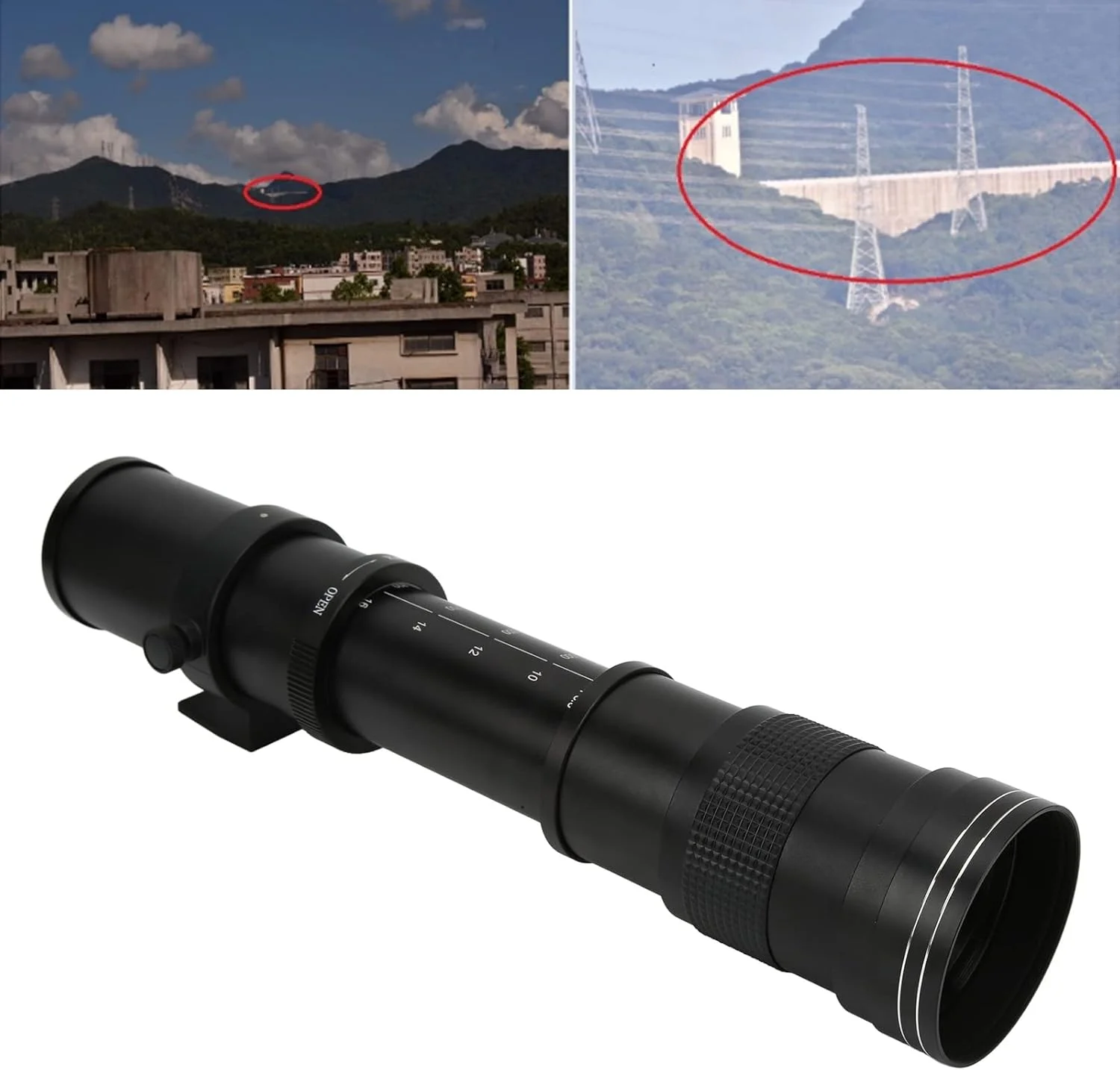 لنز تله فوتو دستی ASHATA 420mm تا 800mm F/8.3-F16 برای D850, D810, D800, D780, D750, D700, D610, D500, D300, D3100, D3200.D3300, D3400 , D510, , 0 D5200 D5300 D5500 D5600 D7700