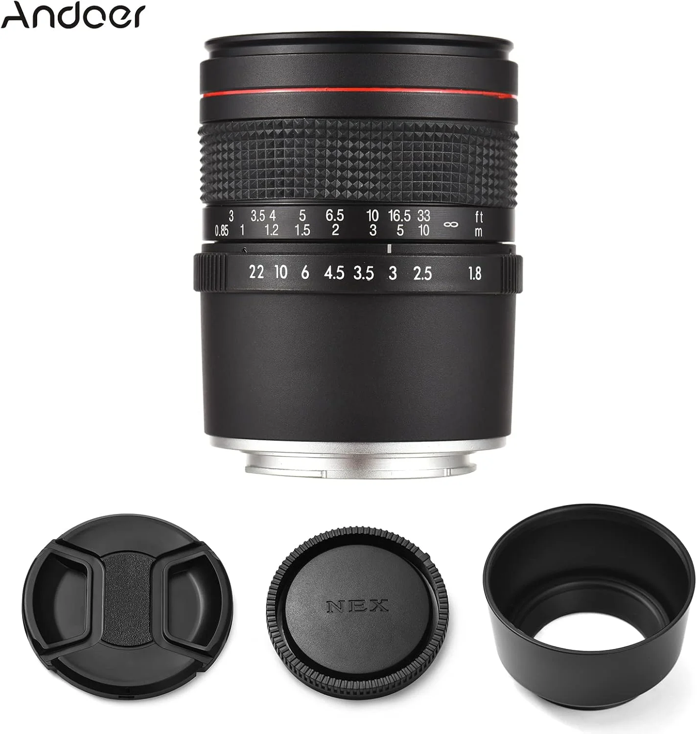 لنز تله متوسط Andoer F1.8 برای دوربین عکاسی، لنز پرتره فول فریم با دیافراگم باز، فرمت دستی مناسب برای Sony A7/A7II/A7III/A7R/A7RII/A7RIII/A7SII/A9/A6400/A6500/A6300/A6000/A5100 لنز تله متوسط Andoer F1.8 برای دوربین عکاسی، لنز پرتره فول فریم با دیافراگم باز، فرمت دستی مناسب برای Sony A7/A7II/A7III/A7R/A7RII/A7RIII/A7SII/A9/A6400/A6500/A6300/A6000/A5100