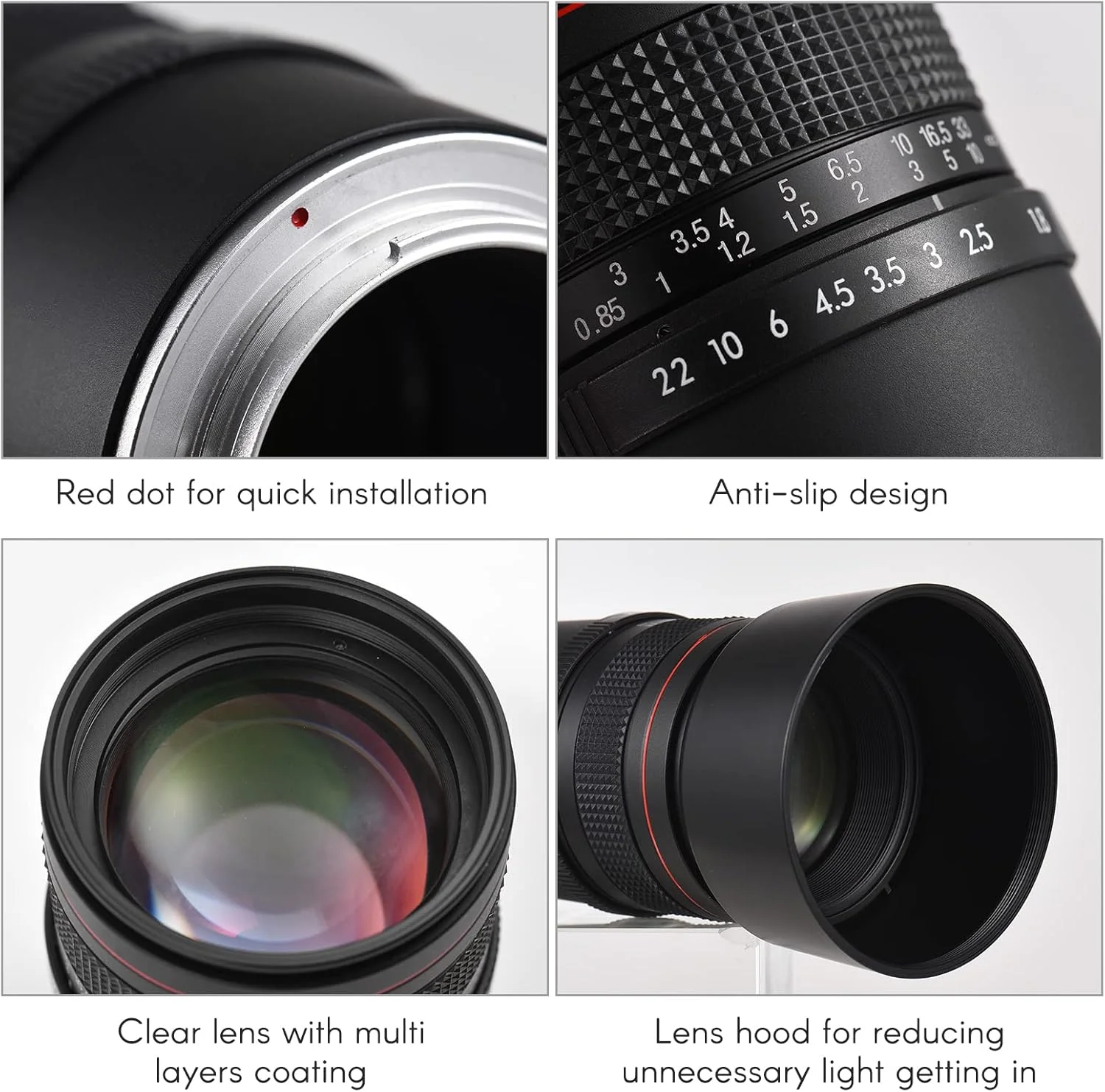 لنز تله متوسط Andoer F1.8 برای دوربین عکاسی، لنز پرتره فول فریم با دیافراگم باز، فرمت دستی مناسب برای Sony A7/A7II/A7III/A7R/A7RII/A7RIII/A7SII/A9/A6400/A6500/A6300/A6000/A5100 لنز تله متوسط Andoer F1.8 برای دوربین عکاسی، لنز پرتره فول فریم با دیافراگم باز، فرمت دستی مناسب برای Sony A7/A7II/A7III/A7R/A7RII/A7RIII/A7SII/A9/A6400/A6500/A6300/A6000/A5100