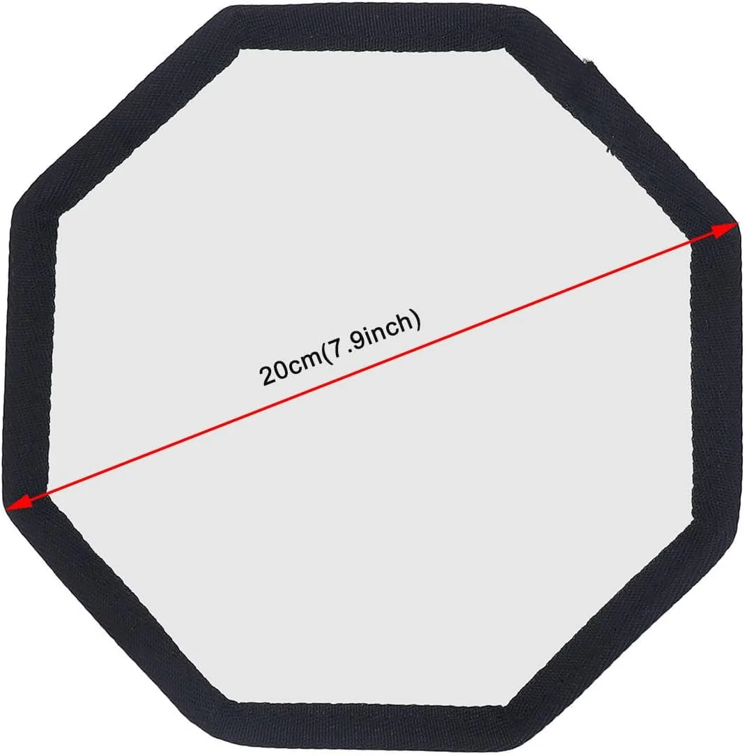 نرم کننده نور فلاش Zerodis هشت ضلعی نایلونی 20 سانتی متری تاشو برای حذف آسان نور و سایه برای عکاسی پرتره