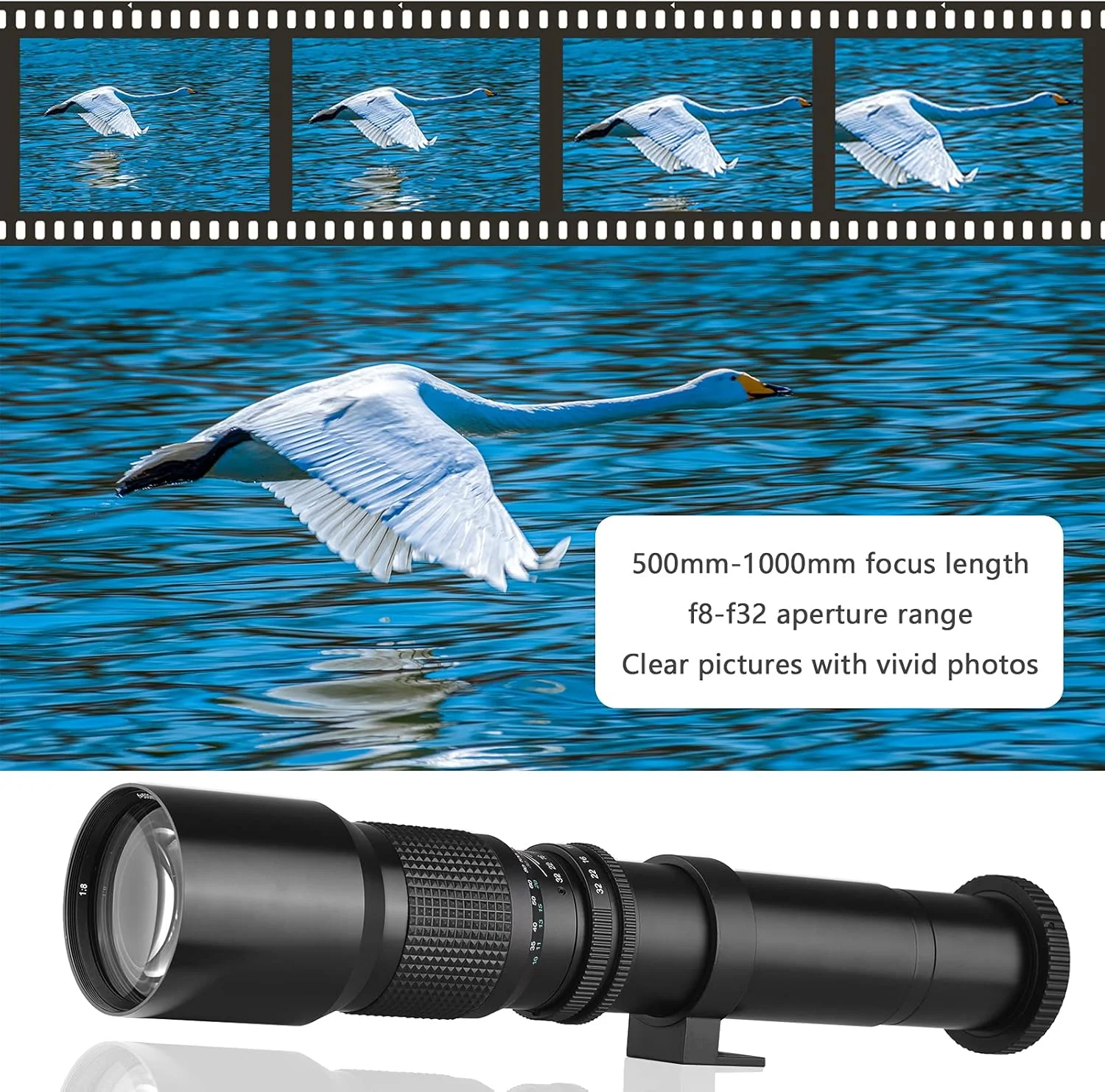 لنز تله فوتو 500mm/1000mm f/8 دستی به همراه مبدل 2X، درپوش لنز و کیف حمل لنز برای دوربین های Canon EOS 80D EOS 90D Rebel T3 T3i T5i T6i T6s T7 T8I SL3 EOS 60D EOS 5D EOS 5D IV EOS 6D II EOS 7D II لنز تله فوتو 500mm/1000mm f/8 دستی به همراه مبدل 2X، درپوش لنز و کیف حمل لنز برای دوربین های Canon EOS 80D EOS 90D Rebel T3 T3i T5i T6i T6s T7 T8I SL3 EOS 60D EOS 5D EOS 5D IV EOS 6D II EOS 7D II