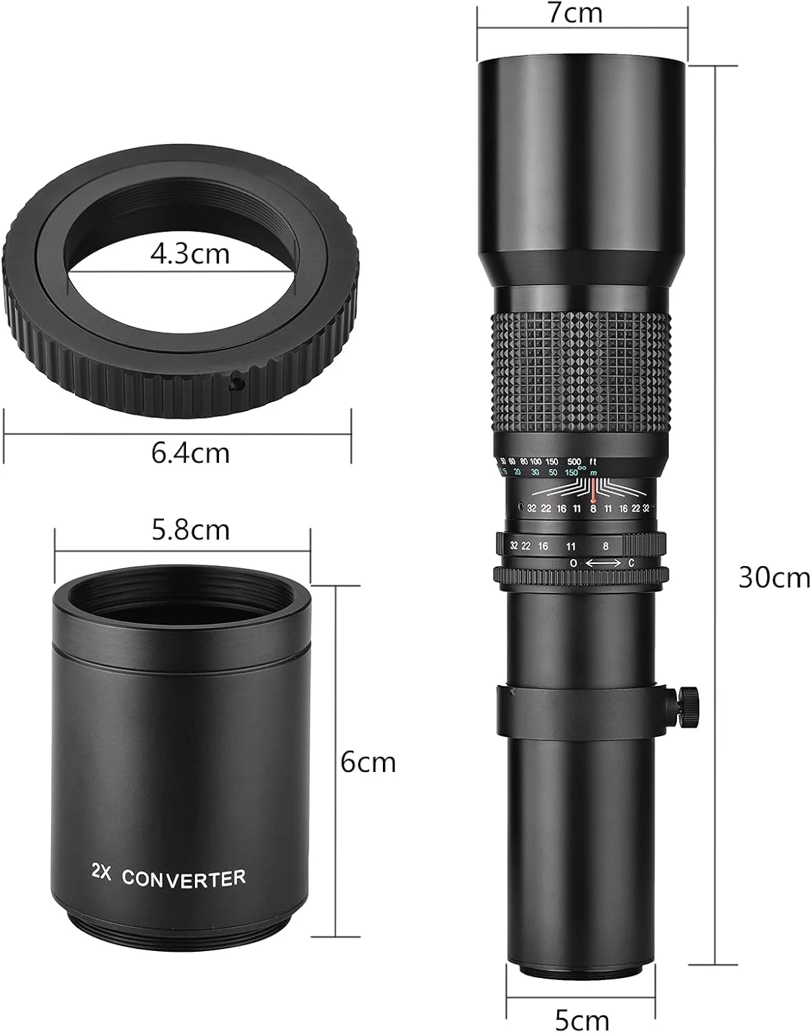 لنز تله فوتو 500mm/1000mm f/8 دستی به همراه مبدل 2X، درپوش لنز و کیف حمل لنز برای دوربین های Canon EOS 80D EOS 90D Rebel T3 T3i T5i T6i T6s T7 T8I SL3 EOS 60D EOS 5D EOS 5D IV EOS 6D II EOS 7D II لنز تله فوتو 500mm/1000mm f/8 دستی به همراه مبدل 2X، درپوش لنز و کیف حمل لنز برای دوربین های Canon EOS 80D EOS 90D Rebel T3 T3i T5i T6i T6s T7 T8I SL3 EOS 60D EOS 5D EOS 5D IV EOS 6D II EOS 7D II