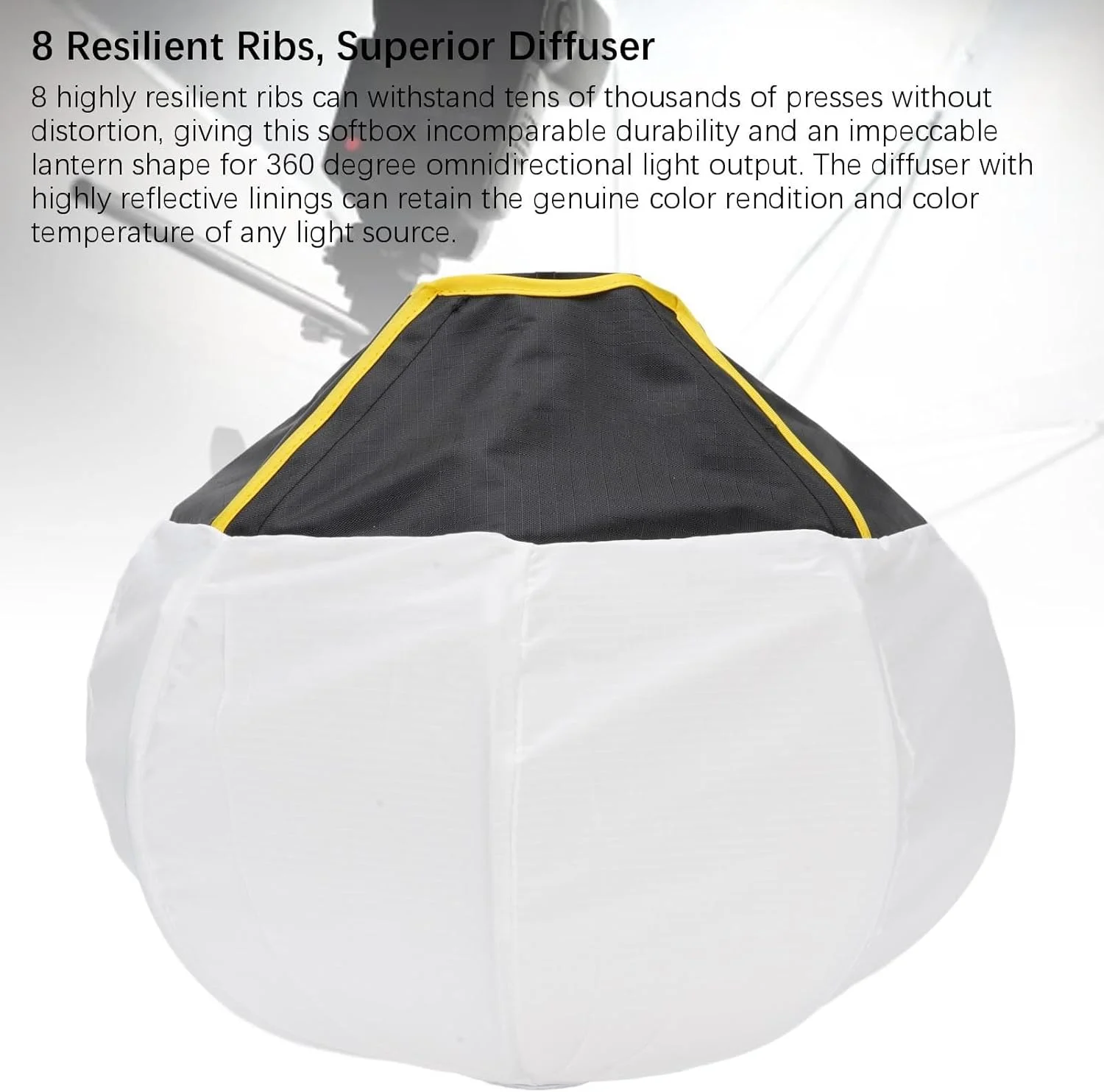  سافت باکس فانوسی همه جهته برای نورهای LED استودیویی COB با 8 میله مقاوم و کیف نگهداری، سایز جمع و جور برای مصاحبه