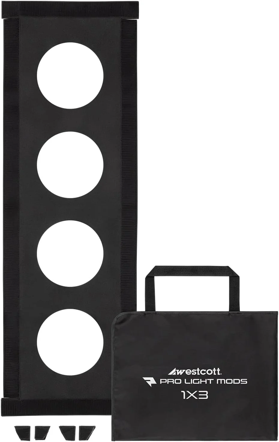 تغییردهنده‌های نور حرفه‌ای Westcott - اتصال سریع سافت‌باکس شبیه‌ساز نور استادیومی، نورپردازی صحنه، نورپردازی فشن برای سافت‌باکس‌های Westcott و سایر برندها - 30.4 x 91.4 سانتی‌متر