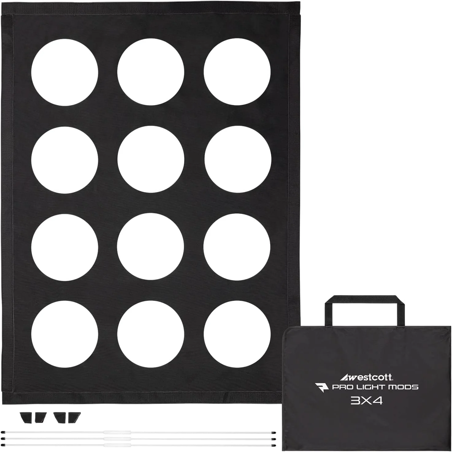 تغییردهنده‌های نور حرفه‌ای Westcott - اتصال سریع سافت‌باکس برای شبیه‌سازی نور استادیومی، نورپردازی صحنه، نورپردازی فشن برای سافت‌باکس‌های Westcott و سایر برندها (91.4 x 121.9 سانتی‌متر)