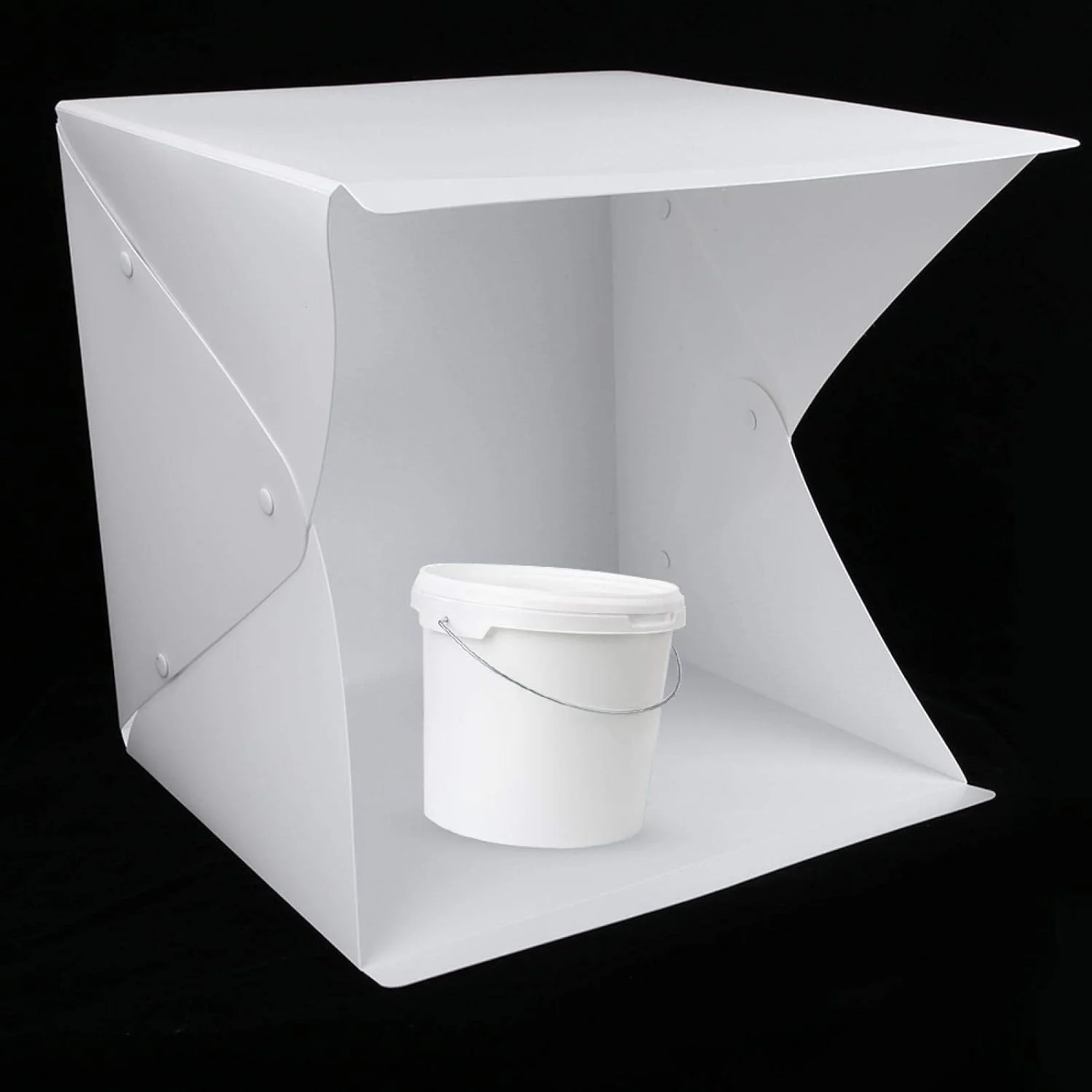 دیفیوزر سافت باکس مقاوم در برابر سایش همراه با یک پس زمینه پلاستیکی مشکی و یک پس زمینه پلاستیکی سفید، برای اشیاء کوچک با 40 عدد لامپ