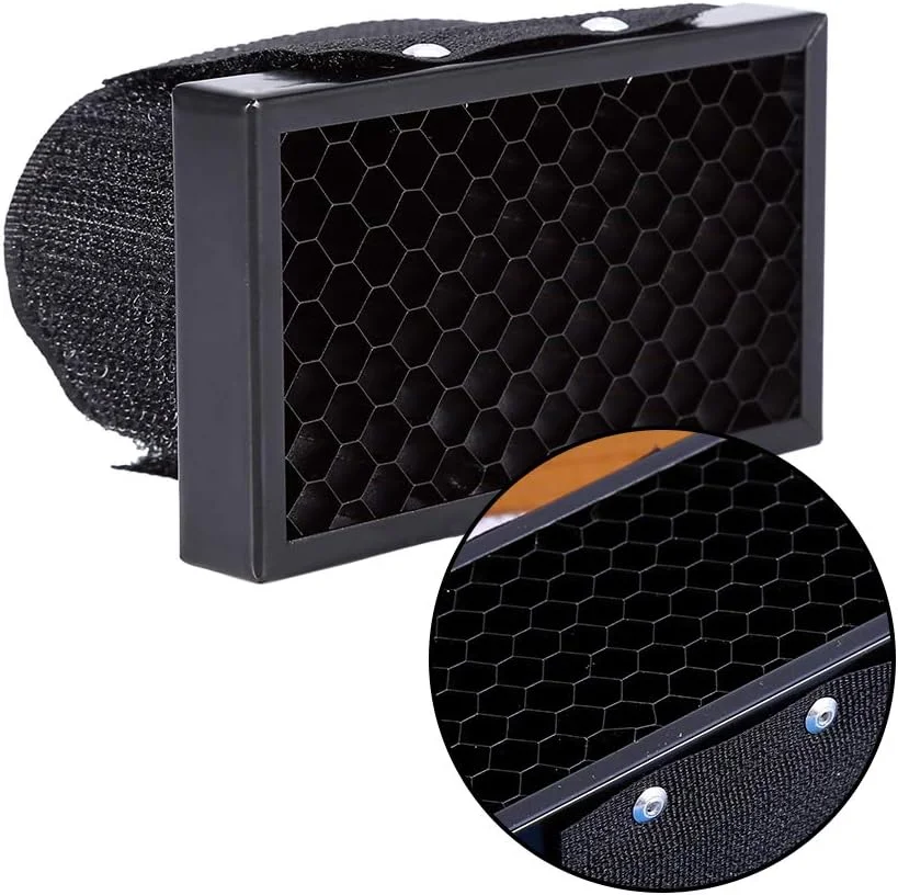 فلاش رو دوربینی، لانه زنبوری، سافت باکس و نورپردازی نقطه ای برای فلاش های نصب شده روی دوربین