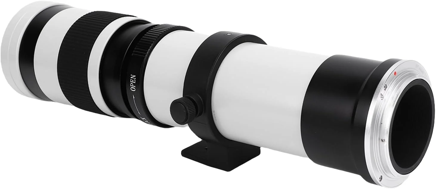 لنز تله فوتو دوربین بدون آینه، F8.3 تا F16 420 تا 800 میلی متر، فوکوس دستی لنز تله فوتو دوربین برای حیات وحش (سفید) لنز تله فوتو دوربین بدون آینه، F8.3 تا F16 420 تا 800 میلی متر، فوکوس دستی لنز تله فوتو دوربین برای حیات وحش (سفید)