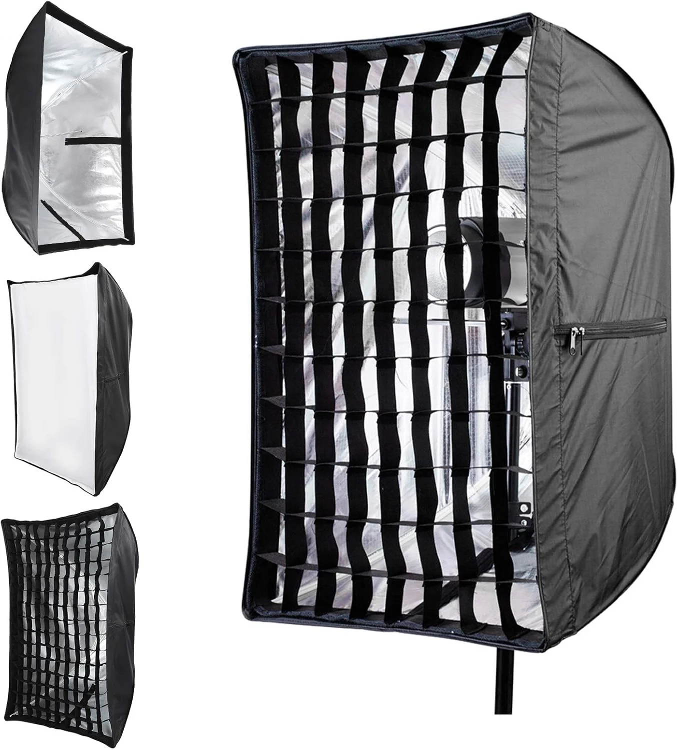 لایت باکس عکس، سافت باکس چتری دیفیوزر رفلکتور اسپیدلایت فلاش استودیوی عکس قابل حمل 60x90 سانتی متر برای عکاسی محصول، پرتره و ضبط ویدیو