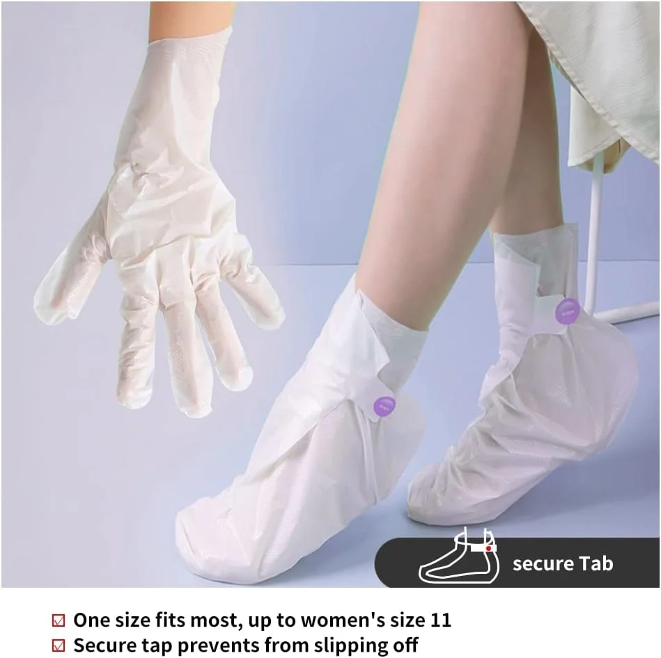 مجموعه ماسک لایه بردار دست و پا 6 جفتی، ماسک لایه بردار پا برای مراقبت از پاهای خشک و ترک خورده و آبرسانی، ماسک های لایه بردار پا 4 عددی + ماسک لایه بردار دست، برای خانم ها برای از بین بردن پوست مرده ماسک های دست و پا مجموعه ماسک لایه بردار دست و پا 6 جفتی، ماسک لایه بردار پا برای مراقبت از پاهای خشک و ترک خورده و آبرسانی، ماسک های لایه بردار پا 4 عددی + ماسک لایه بردار دست، برای خانم ها برای از بین بردن پوست مرده ماسک های دست و پا