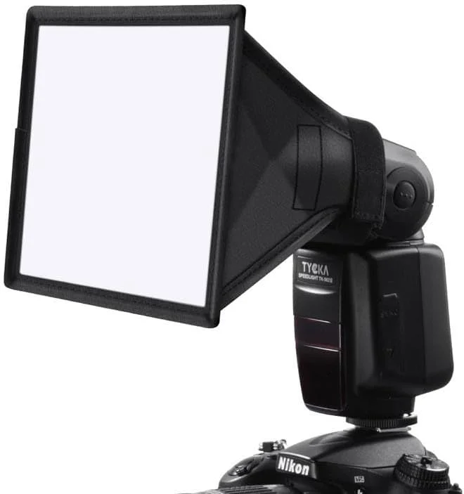 دیفیوزر فلاش سافت باکس یونیورسال دوربین رفلکس 17×15 سانتی متر برای اسپیدلایت دوربین DSLR | اصلاح کننده نور تاشو و قابل حمل برای فلاش | نورپردازی نرم و یکنواخت به همراه کیف نگهداری (30×20 سانتی متر)