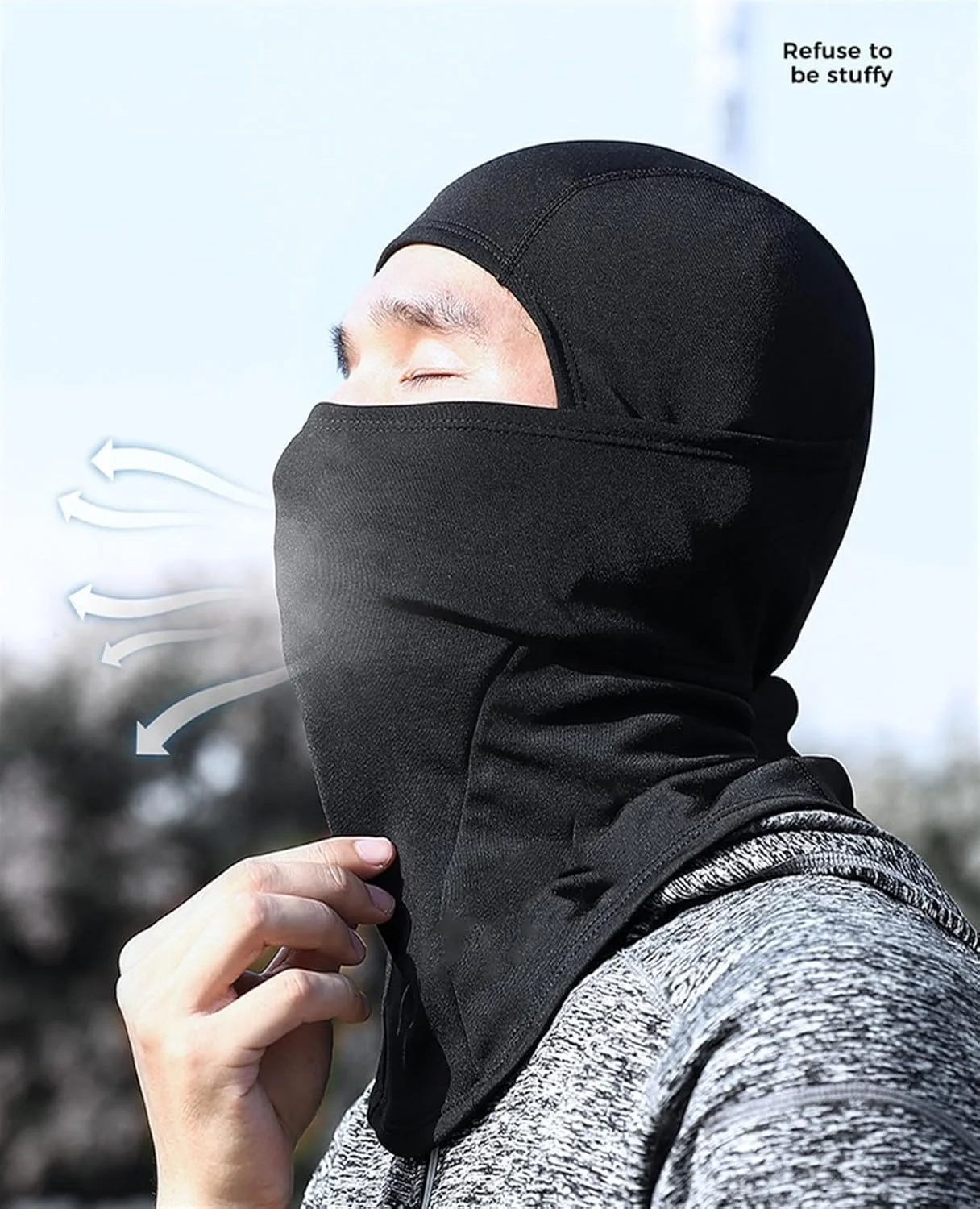 کلاه هودی حرارتی/چهار فصل فوتبال، ماسک بالاکلاوا بزرگسالان و جوانان، قابل استفاده زیر کلاه ایمنی، مناسب اسنوبوردینگ، اسکی و انواع کلاه ایمنی برای آقایان و بانوان (مشکی)