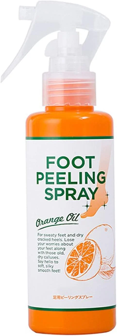 اسپری لایه بردار پا با عصاره طبیعی پرتقال، پدیکور دست، پوست مرده، لایه برداری مرطوب کننده و مغذی پا، از بین بردن پوست مرده و پینه های پا