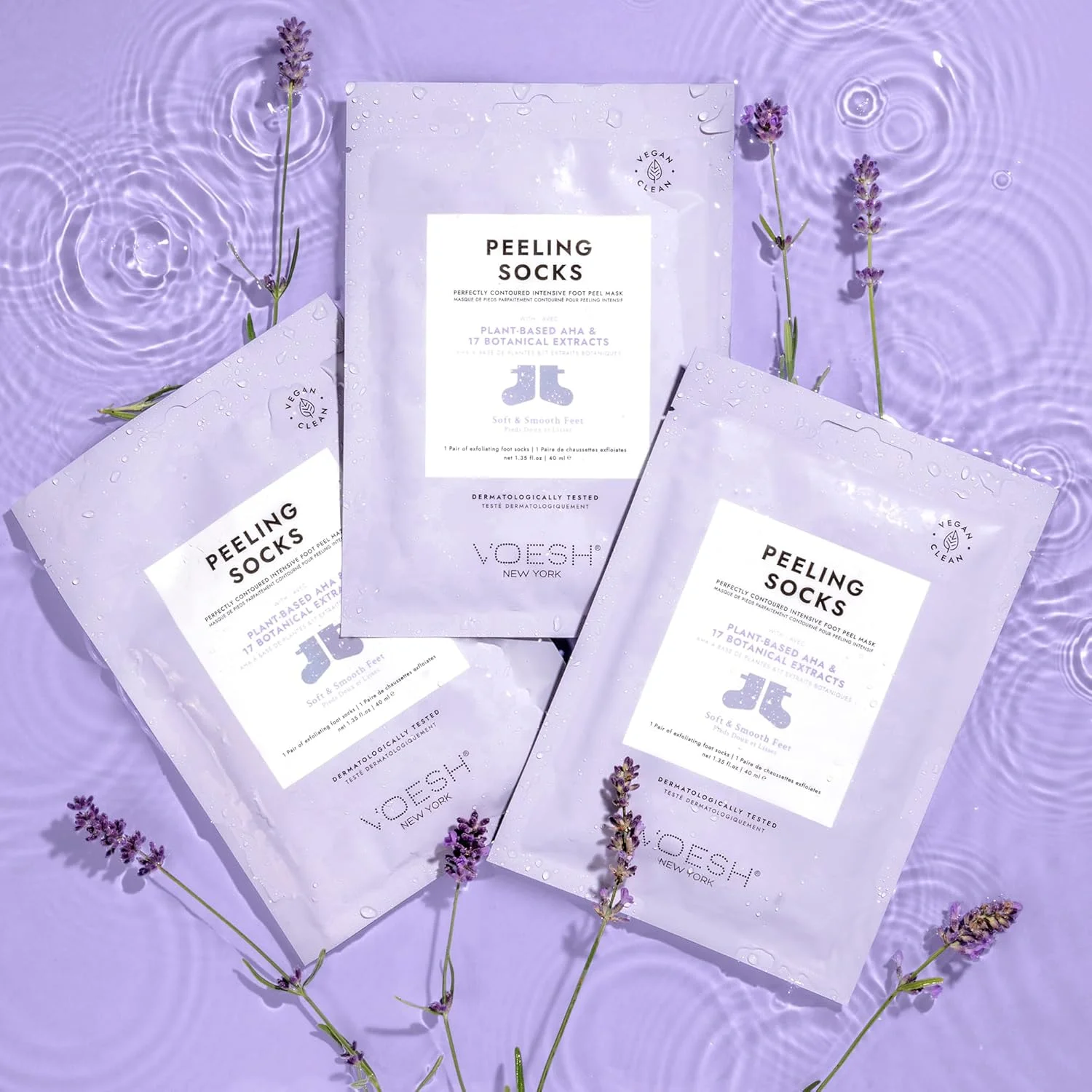 جوراب های لایه بردار دوتایی Voesh New York، ماسک لایه بردار پا، لایه بردار قوی پا، از بین برنده پینه، ماسک لایه بردار پا، جوراب ماسک پا، لایه بردار پا برای پاهای خشک، وگان