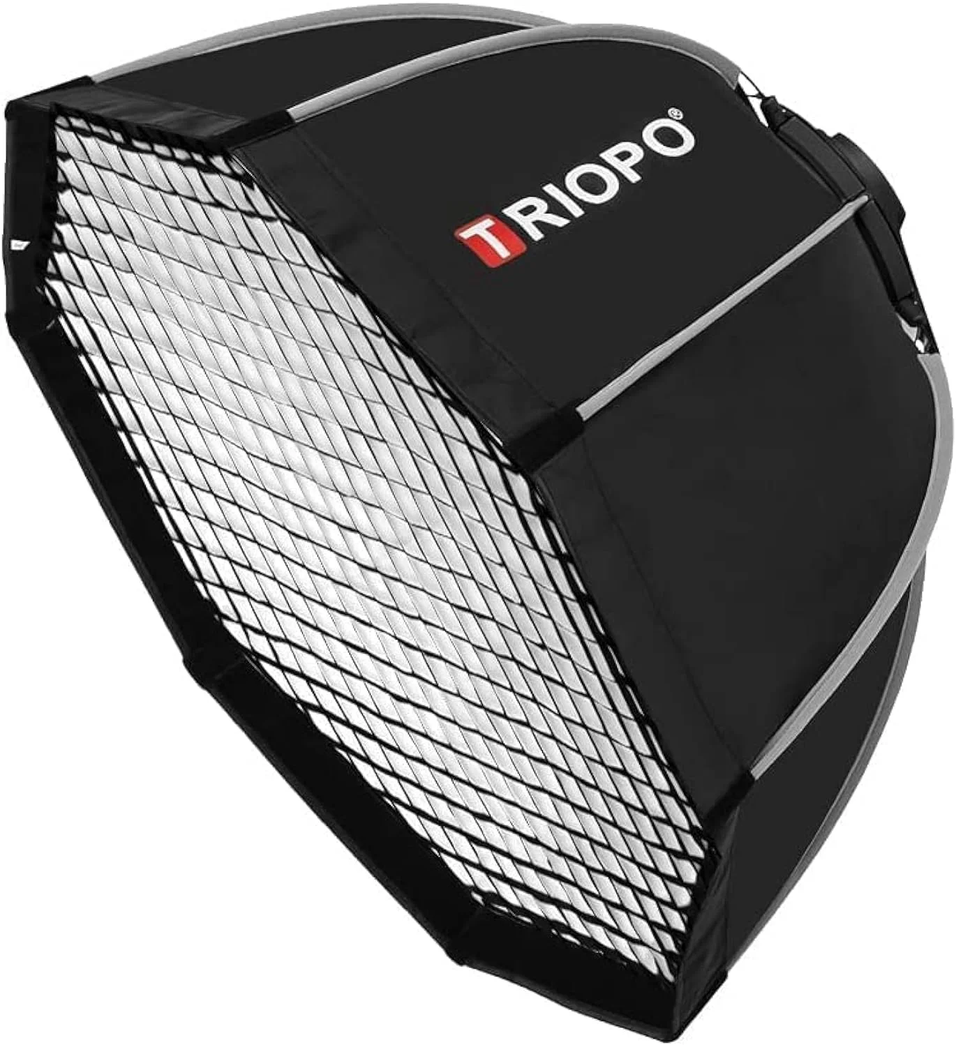 سافت باکس هشت ضلعی تریوپو K65 با مانت بوئنز، 65 سانتی متر، تاشو و قابل حمل، مناسب فلاش استودیویی و نورهای LED + کیف حمل + گرید (نسل دوم)