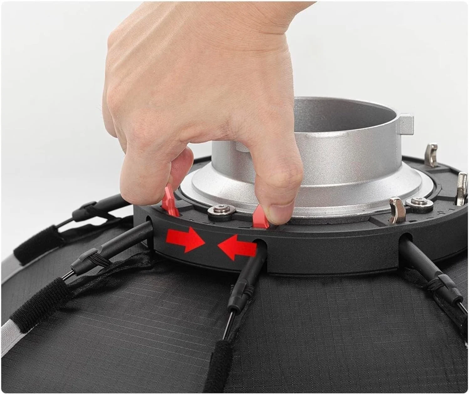 سافت باکس هشت ضلعی تریوپو K65 با مانت بوئنز، 65 سانتی متر، تاشو و قابل حمل، مناسب فلاش استودیویی و نورهای LED + کیف حمل + گرید (نسل دوم)