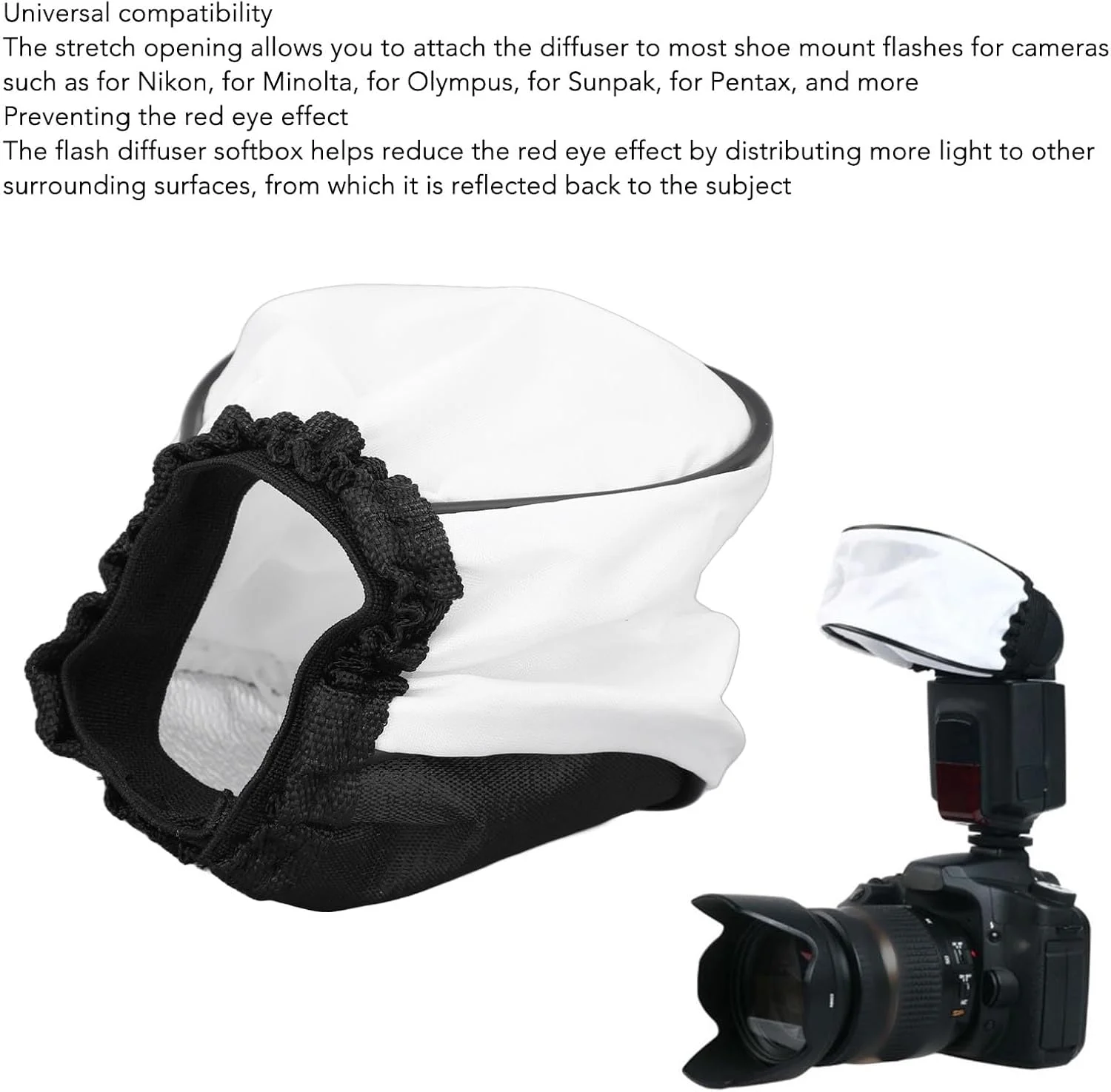 نرم کننده نور فلاش دوربین با سنگ های نقره ای، ایده آل برای پرتره های حرفه ای