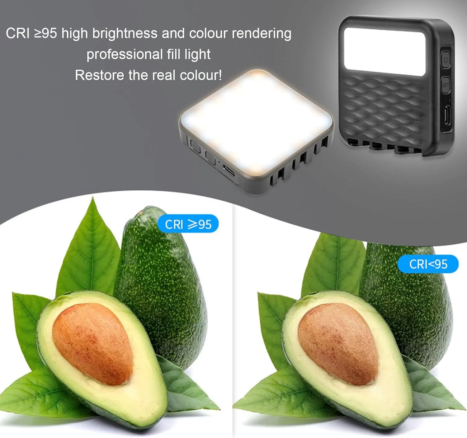 نور پرکننده LED دو طرفه با قابلیت تنظیم رنگ و پایه نگهدارنده کفشک سرد برای نورپردازی حرفه ای، ایده آل برای کنفرانس های ویدئویی و نورپردازی آرایشی، جنس PCTALES