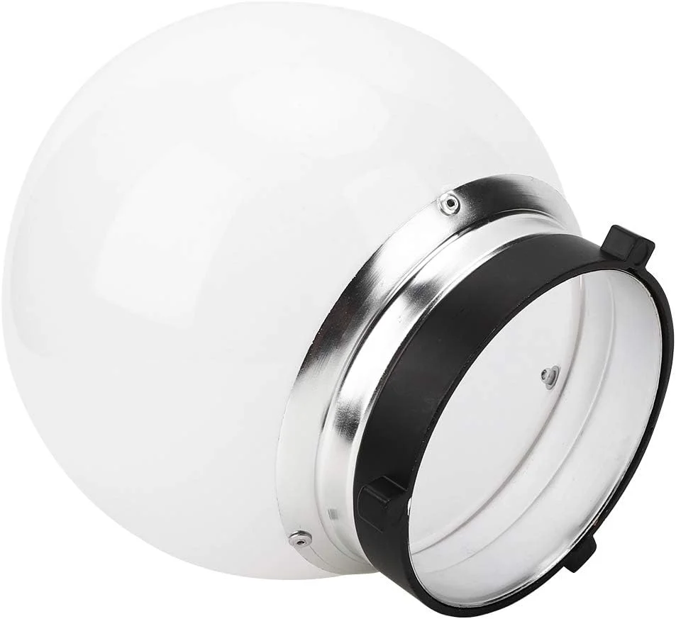 نرم کننده نور Tbest، مانت بوئنز، توپ چینی 6 مانت بوئنز، توپ نور ملایم 15 سانتی متری، آلیاژ + پلاستیک، سفید، سافت باکس، فلاش