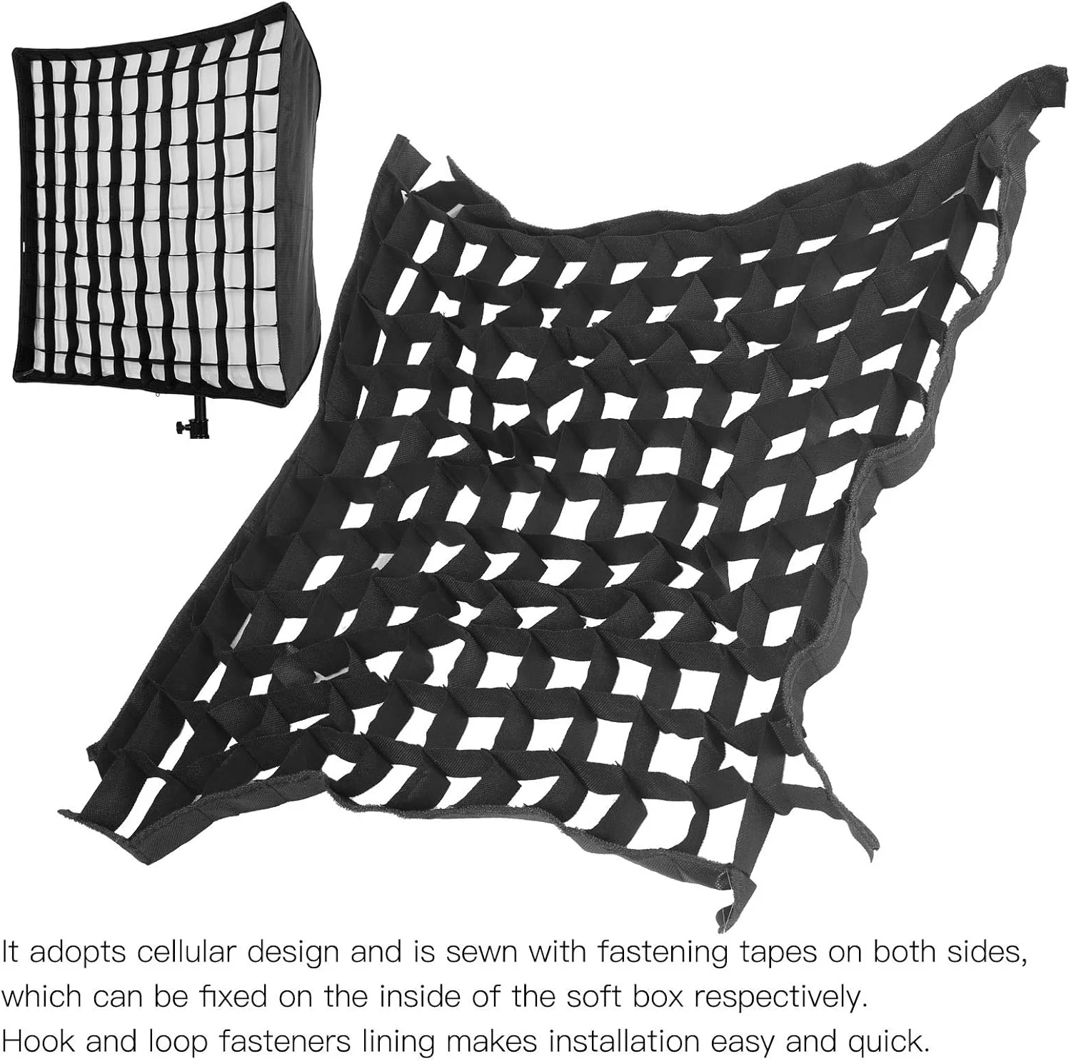 شبکه لانه زنبوری سافت باکس قابل حمل سیریسورا 60x60 سانتی متر برای لوازم جانبی استودیوی عکاسی