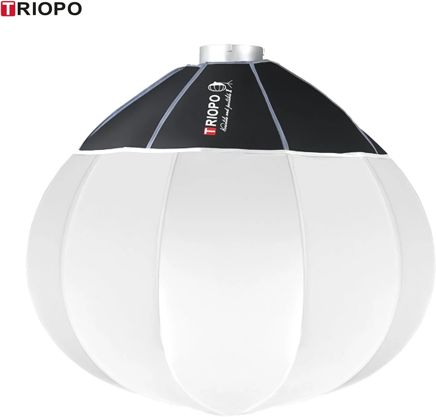 سافت باکس فانوسی KQ65 با قطر 65 سانتی متر، کروی، تاشو، نصب سریع، مانت بوئنز، مناسب نورپردازی استودیویی عکاسی و فیلمبرداری