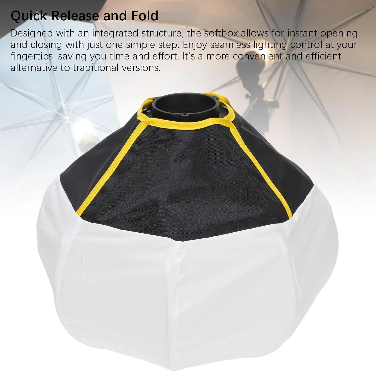  سافت باکس فانوسی سوراندی 26 اینچی 30 سانتی متری، با کیف نگهداری و پخش کننده نور 270 درجه برای مانت مینی، اصلاح کننده نور نرم تاشو برای عکس، فیلم، پخش زنده، پرتره و عکس های محصول