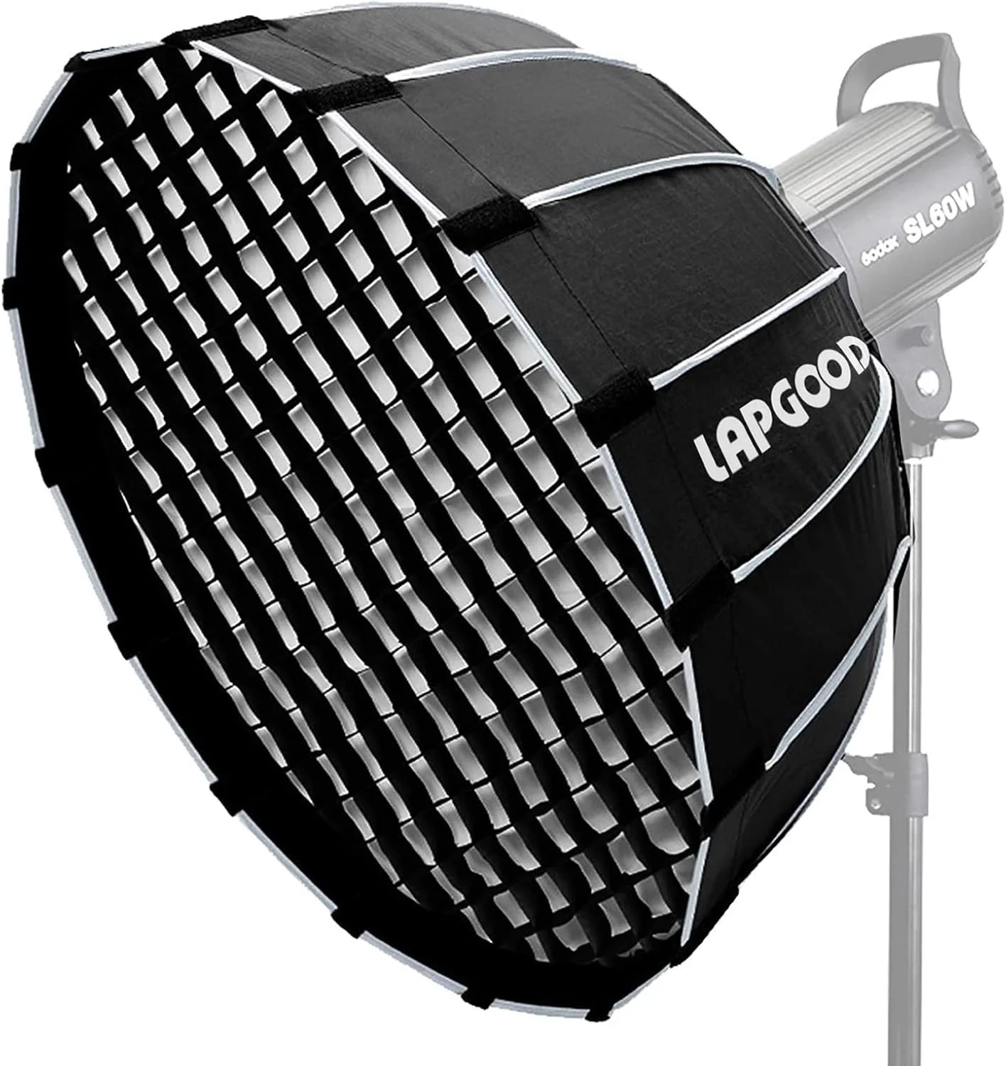 سافت باکس 60 سانتی متری با مانت بوئنز، گرید و کیف، سازگار با Godox SL60W AD600BM VL150 VL300 UL150 SZ150R